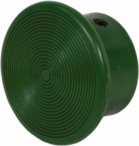 Schneider Electric - Extended Mushroom Head Pushbutton Switch 1-3/8" Screw-On Knob - Green, Round Button, Nonilluminated - Benchmark Tooling