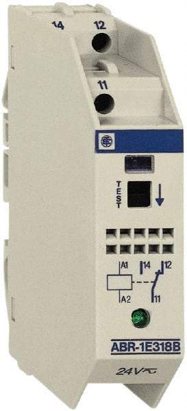 Schneider Electric - 15 Milliamp, NO/NC Configuration, Interface Relay Module - DIN Rail Mount, 23 to 104°F, 110 to 127 VDC - Benchmark Tooling