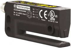 Telemecanique Sensors - 4 Pin M8 Connector, 3mm Nominal Distance, Shock and Vibration Resistant, Through Beam Photoelectric Sensor - 12 to 24 VDC, 10 kHz, Polyamide, 64mm Long x 10mm Wide x 25mm High - Benchmark Tooling