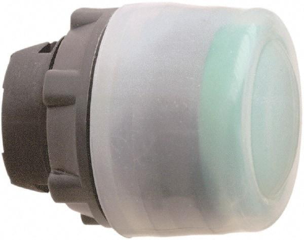 Schneider Electric - 22mm Mount Hole, Extended Straight, Pushbutton Switch Only - Round, Green Pushbutton, Nonilluminated, Momentary (MO) - Benchmark Tooling