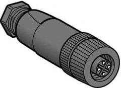 Telemecanique Sensors - 3 Amp, M12 4 Pin Female Straight Field Attachable Connector Sensor and Receptacle - 125 VAC, 150 VDC, IP67 Ingress Rating - Benchmark Tooling