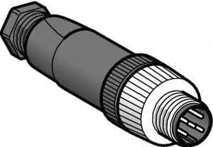 Telemecanique Sensors - 3 Amp, M12 5 Pin Male Straight Field Attachable Connector Sensor and Receptacle - 30 VAC, 36 VDC, IP67 Ingress Rating - Benchmark Tooling