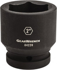 GearWrench - 1" Drive 3-7/8" Standard Impact Socket - 6 Points, 4-1/3" OAL - Benchmark Tooling