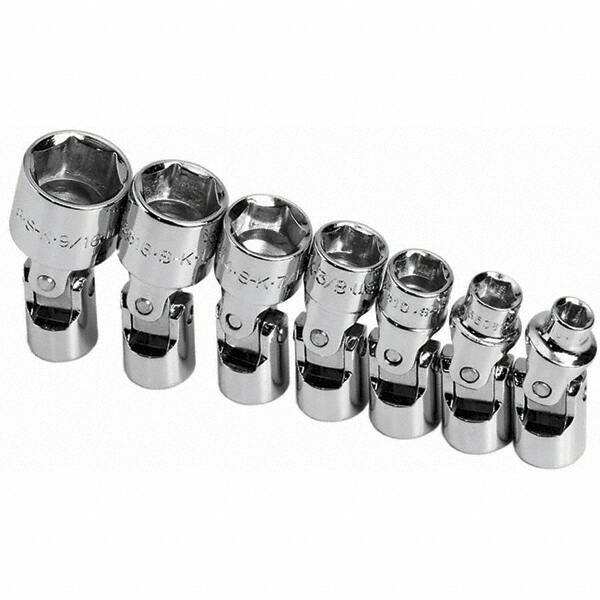 SK - 1/4" Drive Standard Socket Set - 3/16 to 9/16", Inch Measurement Standard - Benchmark Tooling