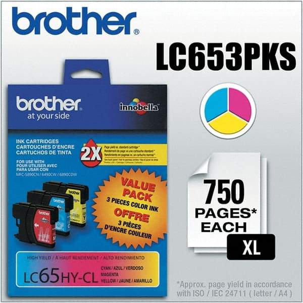 Brother - Cyan, Magenta & Yellow Ink Cartridge - Use with Brother MFC-5890CN, 5895CW, 6490CW, 6890CDW - Benchmark Tooling