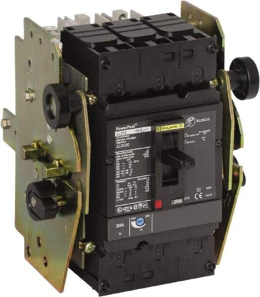Square D - 175 Amp, 250 VDC, 600 VAC, 3 Pole, Panel Mount Molded Case Circuit Breaker - Thermal Magnetic Trip, Multiple Breaking Capacity Ratings, 3/0, 4-4/0 AWG - Benchmark Tooling