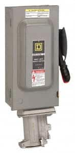 Square D - 60 Amp, 600 VAC, 3 Pole Fused Safety Switch - NEMA 1, 50 hp at 600 VAC (Triple Phase) - Benchmark Tooling