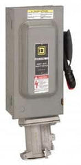 Square D - 60 Amp, 600 VAC, 3 Pole Fused Safety Switch - NEMA 1, 50 hp at 600 VAC (Triple Phase) - Benchmark Tooling