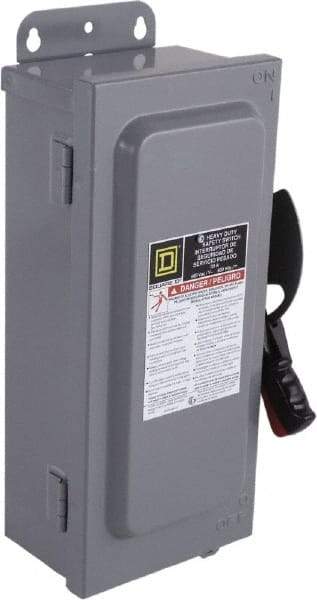 Square D - 100 Amp, 600 VAC/VDC, 3 Pole Nonfused Safety Switch - NEMA 12, 40 hp at 600 VAC, 50 hp at 600 VDC (Single Phase), 100 hp at 600 VAC, 50 hp at 600 VDC (Triple Phase), 3PST Contact Form - Benchmark Tooling