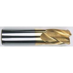 5/8" Dia. - 3-1/2 OAL - Chip Breaker-Solid CBD - TiN-Single End Roughing End Mill - 4 FL - Benchmark Tooling