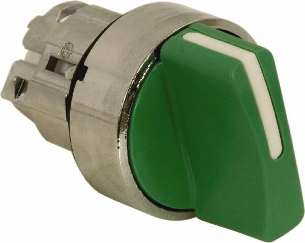 Schneider Electric - 22mm Mount Hole, 2 Position, Handle Operated, Selector Switch - Green, Maintained (MA), Nonilluminated, Shock, Vibration and Water Resistant - Benchmark Tooling