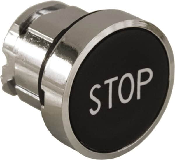 Schneider Electric - 22mm Mount Hole, Flush, Pushbutton Switch Only - Round, Black Pushbutton, Nonilluminated, Momentary (MO) - Benchmark Tooling