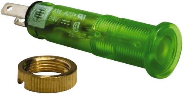 Schneider Electric - 24 V Green Lens LED Pilot Light - Quick Connect Tag Connector, 10mm Wide - Benchmark Tooling