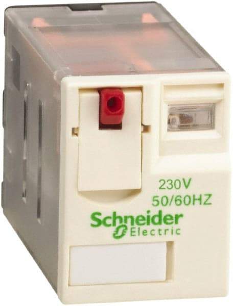 Schneider Electric - 3,000 VA Power Rating, Electromechanical Plug-in General Purpose Relay - 12 Amp at 250/277 VAC & 28 VDC, 6 Amp at 250 VAC & 28 VDC, 2CO, 230 VAC at 50/60 Hz - Benchmark Tooling