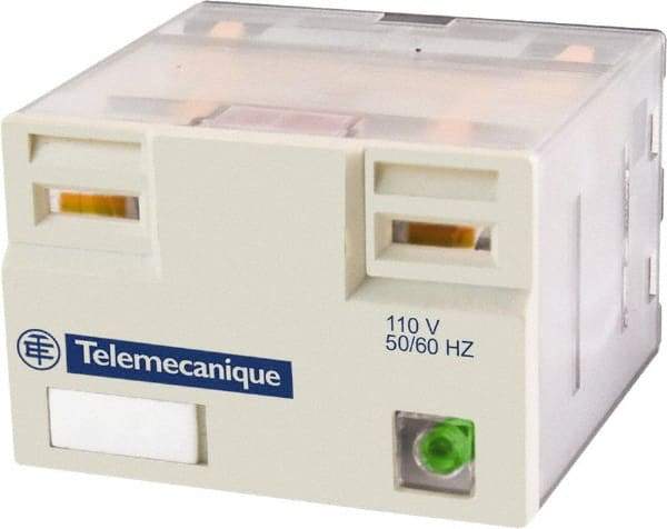 Schneider Electric - 3,750 VA Power Rating, Electromechanical Plug-in General Purpose Relay - 15 Amp at 250 VAC & 28 VDC, 4CO, 230 VAC - Benchmark Tooling