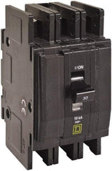 Square D - 10 Amp, 240 VAC, 3 Pole, DIN Rail Mounted, Flush Mount, Surface Mount Miniature Circuit Breaker - Thermal Magnetic Trip, 10 kA at 120/240 VAC Breaking Capacity, 14-2 (Aluminum), 14-2 (Copper) AWG, 74mm Deep x 103mm High x 19mm Wide - Benchmark Tooling