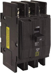 Square D - 40 Amp, 240 VAC, 3 Pole, DIN Rail Mounted, Flush Mount, Surface Mount Miniature Circuit Breaker - Thermal Magnetic Trip, 10 kA at 120/240 VAC Breaking Capacity, 14-2 (Aluminum), 14-2 (Copper) AWG, 74mm Deep x 103mm High x 57mm Wide - Benchmark Tooling