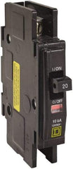 Square D - 15 Amp, 120/240 VAC, 1 Pole, DIN Rail Mounted, Flush Mount, Surface Mount Miniature Circuit Breaker - Thermal Magnetic Trip, 10 kA at 120/240 VAC Breaking Capacity, 14-2 (Aluminum), 14-2 (Copper) AWG, 74mm Deep x 103mm High x 19mm Wide - Benchmark Tooling