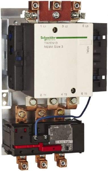 Schneider Electric - 120 Coil VAC, 270 Amp, NEMA Size 5, Nonreversible Open Enclosure NEMA Motor Starter - 3 Phase hp: 100 at 230 VAC, 200 at 460 VAC, 200 at 575 VAC, 75 at 200 VAC - Benchmark Tooling