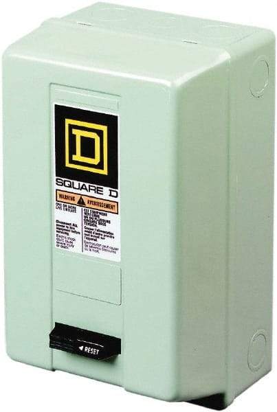 Square D - 3 Pole, 220 Coil VAC at 50 Hz, 240 Coil VAC at 60 Hz, 90 Amp NEMA Contactor - NEMA 1 Enclosure, 50 Hz at 220 VAC and 60 Hz at 240 VAC - Benchmark Tooling