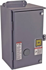 Square D - 3 Pole, 110 Coil VAC at 50 Hz and 120 Coil VAC at 60 Hz, 18 Amp NEMA Contactor - NEMA 12 Enclosure, 50 Hz at 110 VAC and 60 Hz at 120 VAC - Benchmark Tooling