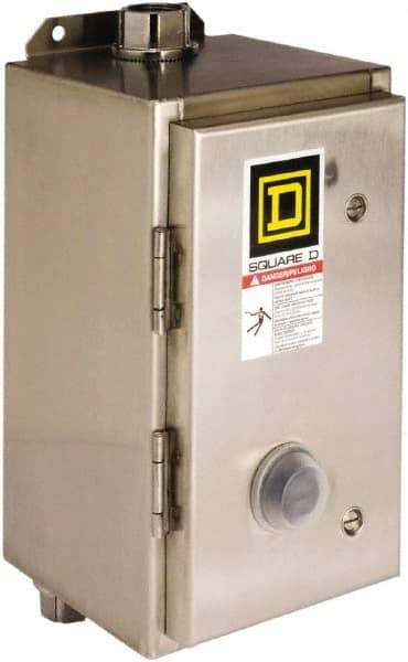 Square D - 440 Coil VAC at 50 Hz, 480 Coil VAC at 60 Hz, 45 Amp, NEMA Size 2, Nonreversible Enclosed Enclosure NEMA Motor Starter - 3 Phase hp: 10 at 200 VAC, 15 at 230 VAC, 25 at 460 VAC, 25 at 575 VAC, 4x Enclosure Rating - Benchmark Tooling
