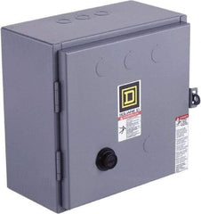Square D - 110 Coil VAC at 50 Hz, 120 Coil VAC at 60 Hz, 18 Amp, Reversible Enclosed Enclosure NEMA Motor Starter - 3 Phase hp: 3 at 200 VAC, 3 at 230 VAC, 5 at 460 VAC, 5 at 575 VAC, 1 Enclosure Rating - Benchmark Tooling