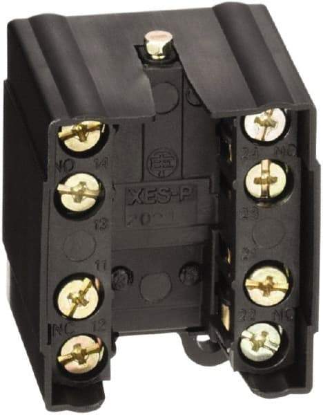 Telemecanique Sensors - 2NO/2NC, 10 Amp, Electrical Switch Contact Block - 600 VAC, For Use with ZCKJ2 - Benchmark Tooling