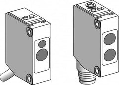 Telemecanique Sensors - M8 Connector, 15m Nominal Distance, Shock and Vibration Resistant, Through Beam Photoelectric Sensor - 12 to 24 VDC, 1000 Hz, PBT, 20mm Long x 11mm Wide x 43mm High - Benchmark Tooling