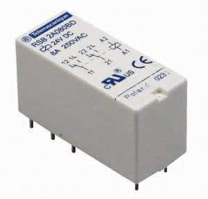 Schneider Electric - 3,000 VA Power Rating, Electromechanical Plug-in General Purpose Relay - 12 Amp at 250 VAC & 12 Amp at 28 VDC, 1CO, 12 VDC - Benchmark Tooling