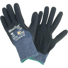 ATG - Size M, ANSI Cut Lvl A3, Cut Resistant Gloves - Palm, Fingers & Knuckles Coated, Blue/Black - Benchmark Tooling