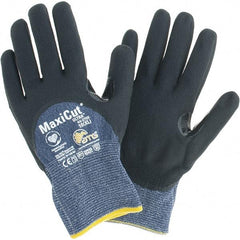 ATG - Size XL, ANSI Cut Lvl A3, Cut Resistant Gloves - Palm, Fingers & Knuckles Coated, Blue/Black - Benchmark Tooling
