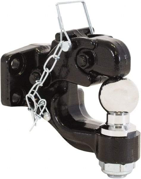 Buyers Products - 16,000 Lb Capacity, 6.86" Long, 2" Shank, Pintle Hook Hitch Drawbar with Ball - Vehicle Class Unrated, 9/16" Ball Hole Diam, 2" Ball Diam - Benchmark Tooling