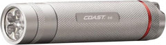 Coast Cutlery - White LED Bulb, 150 Lumens, Industrial/Tactical Flashlight - Silver Aluminum Body, 3 AAA Batteries Included - Benchmark Tooling