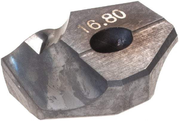 Hertel - Series HMD, 16.8mm Diam Grade HC225MD 140° Replaceable Drill Tip - Carbide, TiCN Finish - Benchmark Tooling