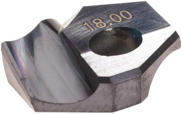 Hertel - Series HMD, 18mm Diam Grade HC125MD 140° Replaceable Drill Tip - Carbide, TiAlN Finish - Benchmark Tooling