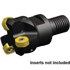Kennametal - 45° Lead Angle, 33.18mm Max Cut Diam, 25mm Min Cut Diam, 3.23mm Max Depth of Cut, Indexable Chamfer and Angle End Mill - 3 Inserts, HNGJ0604ANENLD Insert Style, 56.5mm Overall Length, Through Coolant, Straight Shank, 90° Included Angle - Benchmark Tooling