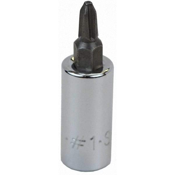 SK - Screwdriver & Drag Link Sockets - 3/8"DR #1 CHRM PHILLIPS SCRDRVR SCKT BIT - Benchmark Tooling