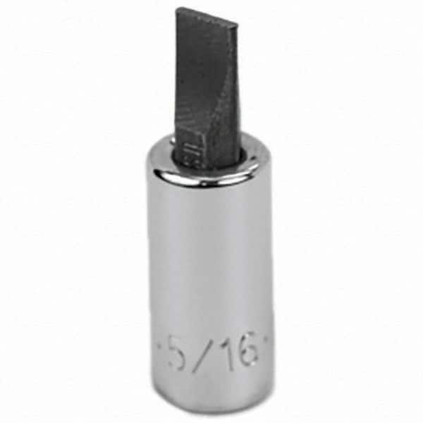 SK - Screwdriver & Drag Link Sockets - 3/8"DR 5/16" CHRM SLOTTED SCRDRVR SCKT BIT - Benchmark Tooling