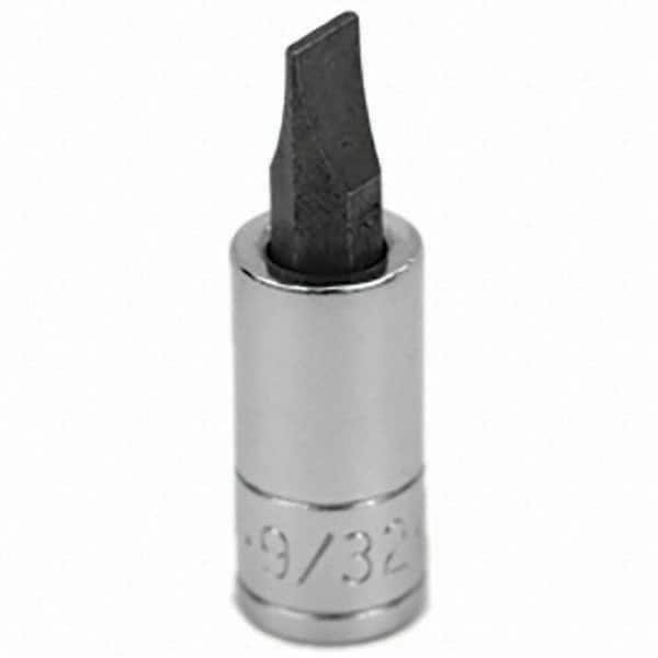 SK - Screwdriver & Drag Link Sockets - 3/8"DR 9/32" CHRM SLOTTED SCRDRVR SCKT BIT - Benchmark Tooling