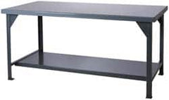 Durham - 48 Wide x 30" Deep x 34" High, Steel Workbench - Rolled Edge, Fixed Legs - Benchmark Tooling