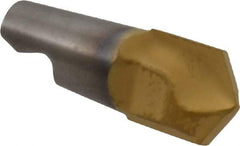 Seco - MM08 M03 Grade T60M Carbide Center Drill Milling Tip Insert - TiAlN/TiN Finish, 2 Flutes, 0.315" Cutting Diam, 1/8" Depth of Cut, 0.372" Extension, 0.244" Cnr Rad - Benchmark Tooling