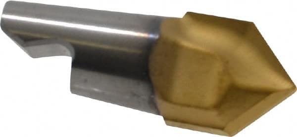 Seco - MM08 M03 Grade T60M Carbide Center Drill Milling Tip Insert - TiAlN/TiN Finish, 2 Flutes, 0.315" Cutting Diam, 0.157" Depth of Cut, 3/8" Extension, 0.175" Cnr Rad - Benchmark Tooling