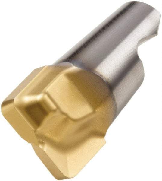 Seco - MM10 MD04 Grade T60M Carbide End Milling Tip Insert - TiAlN/TiN Finish, 2 Flutes, 0.394" Cutting Diam, 0.27" Depth of Cut, 0.334" Extension, 0.016" Cnr Rad - Benchmark Tooling
