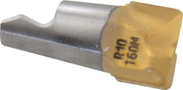 Seco - MM10 MD04 Grade T60M Carbide End Milling Tip Insert - TiAlN/TiN Finish, 2 Flutes, 0.394" Cutting Diam, 0.27" Depth of Cut, 0.334" Extension, 0.039" Cnr Rad - Benchmark Tooling