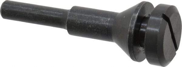 Value Collection - 3/8" Hole, Screw Lock Wheel Mandrel - 2" OAL, 1/2" Max Wheel Width, 1/4" Shank Diam - Benchmark Tooling