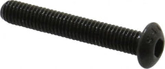 Value Collection - #10-32 UNF Hex Socket Drive, Button Screw - Alloy Steel, Black Oxide Finish, Fully Threaded, 1-1/4" Length Under Head - Benchmark Tooling