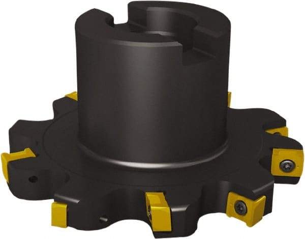 Seco - Shell Mount Connection, 1/2" Cutting Width, 1.37" Depth of Cut, 5" Cutter Diam, 1-1/4" Hole Diam, 6 Tooth Indexable Slotting Cutter - R335.18 Toolholder, LNK.. 08.. Insert, Right Hand Cutting Direction - Benchmark Tooling