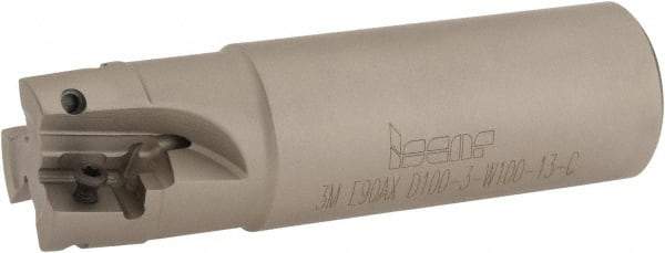 Iscar - 1" Cut Diam, 1/2" Max Depth of Cut, 1" Shank Diam, 3-1/2" OAL, Indexable Square Shoulder End Mill - 3M AXKT 1304.../2006... Inserts, Weldon Shank, 90° Lead Angle, Through Coolant, Series Mill2000 - Benchmark Tooling