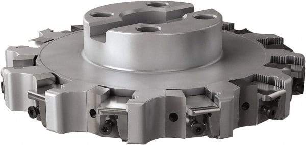 Seco - Shell Mount Connection, 0.63" Cutting Width, 2.209" Depth of Cut, 8" Cutter Diam, 1-1/2" Hole Diam, 12 Tooth Indexable Slotting Cutter - R335.25 Toolholder, XNHQ, LNHQ Insert, Right Hand Cutting Direction - Benchmark Tooling